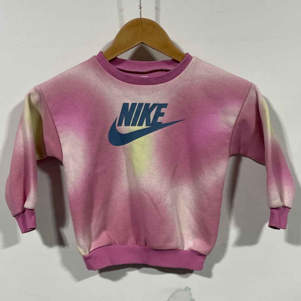 Nike Kids Pink and Yellow Tie-Dye Sweatshirt